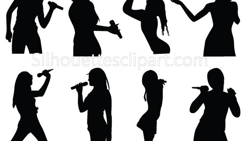 Girls Singing Silhouette Clip Art Pack   Silhouette Clip Artsilhouette