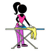 Home Helper Ironing Cloth   Royalty Free Clip Art