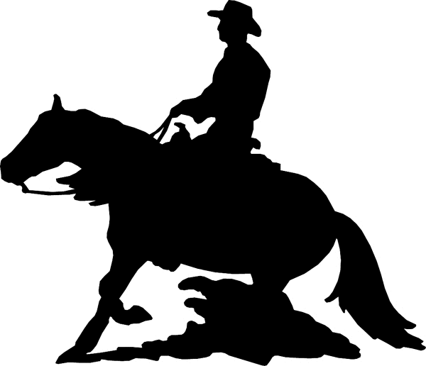 Horse And Rider Silhouette Vinyl Sticker  Personalize On Line