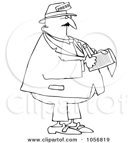 Illustration Of A Black And White Sketch Of A Businessman Taking Notes