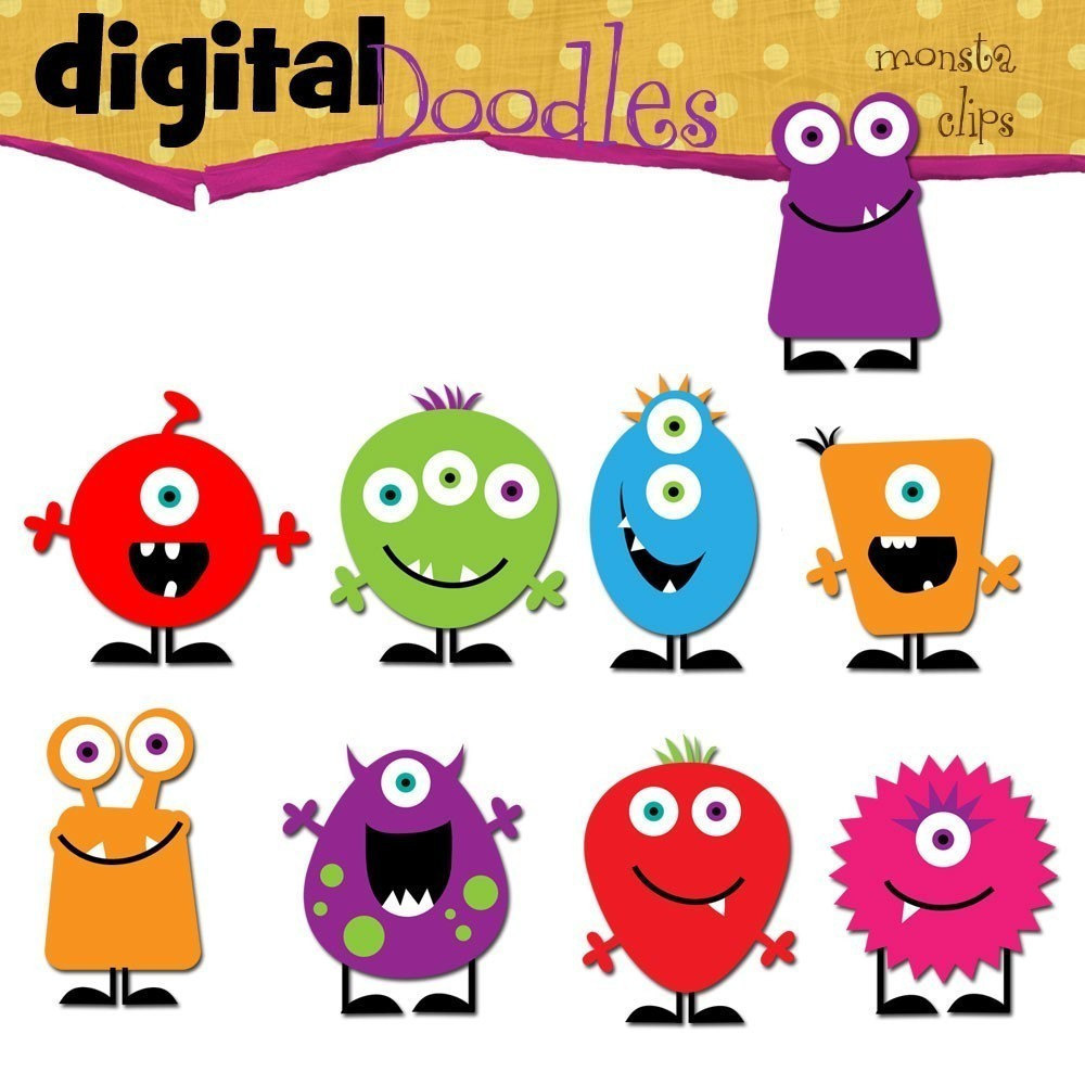 Instant Download Basic Monsters By Kpmdoodles On Etsy Clipart