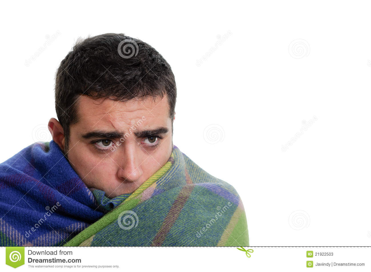 Man Wrapped In A Warm Blanket Stock Photos   Image  21922503