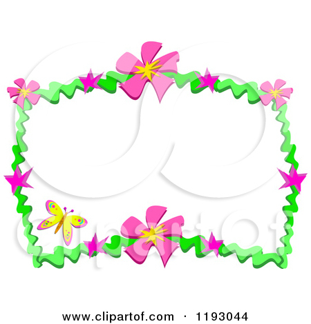 Pink And Green Flowers Animated Pink Flower Border