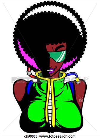 Portrait Of A Woman With Large Afro Fotosearch Search Clipart