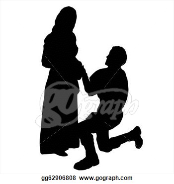 Proposal Silhouette Proposing Couple Card Clipart   Free Clip Art