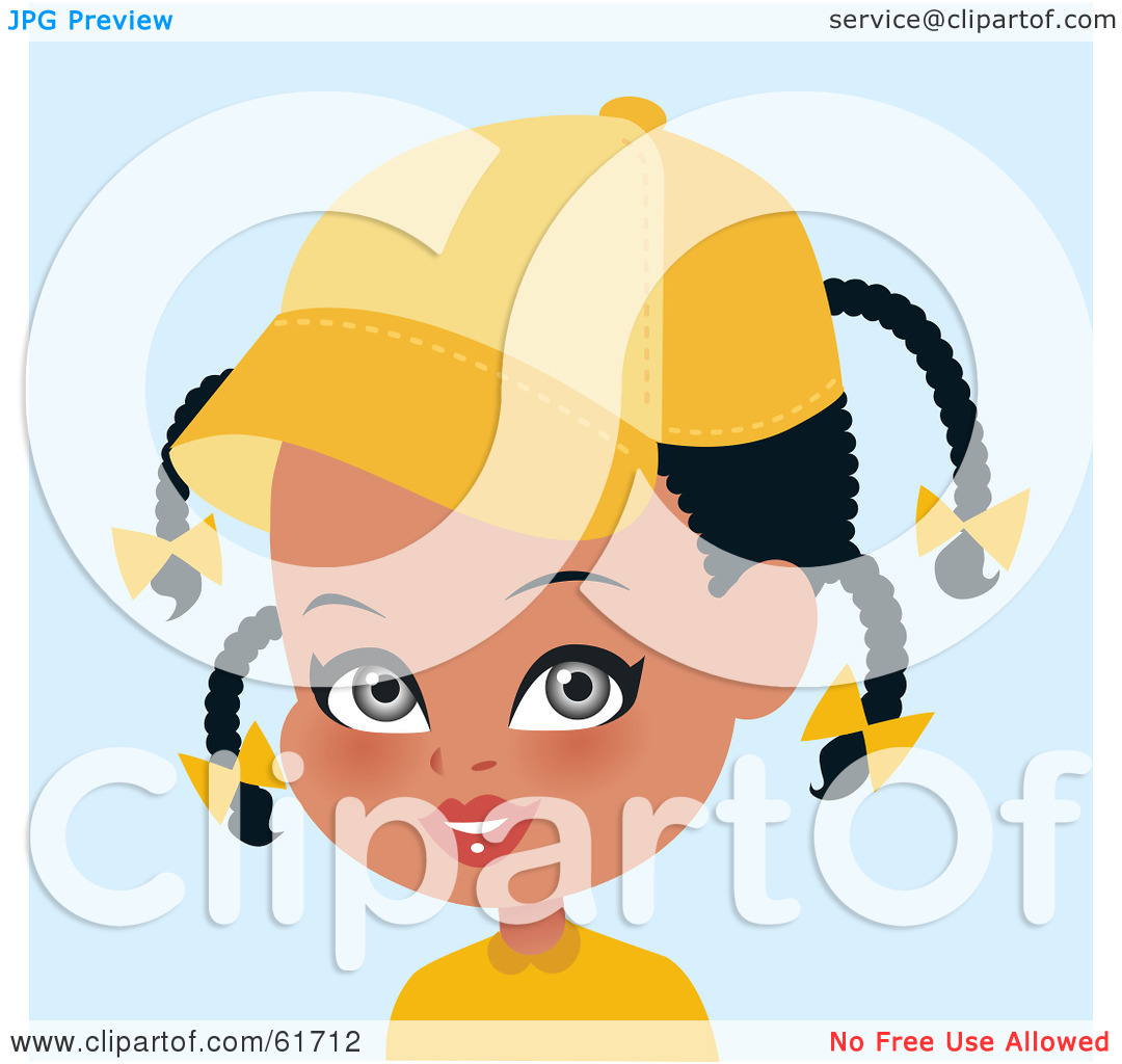 Rf  Clipart Illustration Of A Cute African American Girl In A Yellow