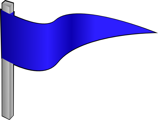Simple Blue Flag On A Pole Clip Art At Clker Com   Vector Clip Art