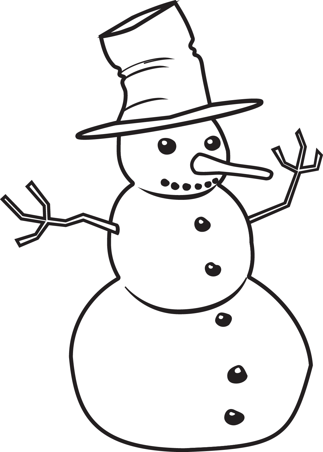 Snowman Clip Art Black And White   Trends Now Website