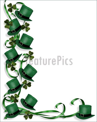 St Patrick S Day Hats And Ribbons Border Illustration  Royalty Free
