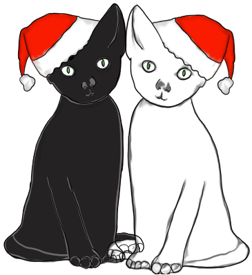 Black And White Cat Clipart Christmasecho S Cute Cartoon Cats