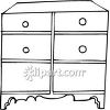 Black And White Clipart Image Of A Dresser   Royalty Free Clip Art    