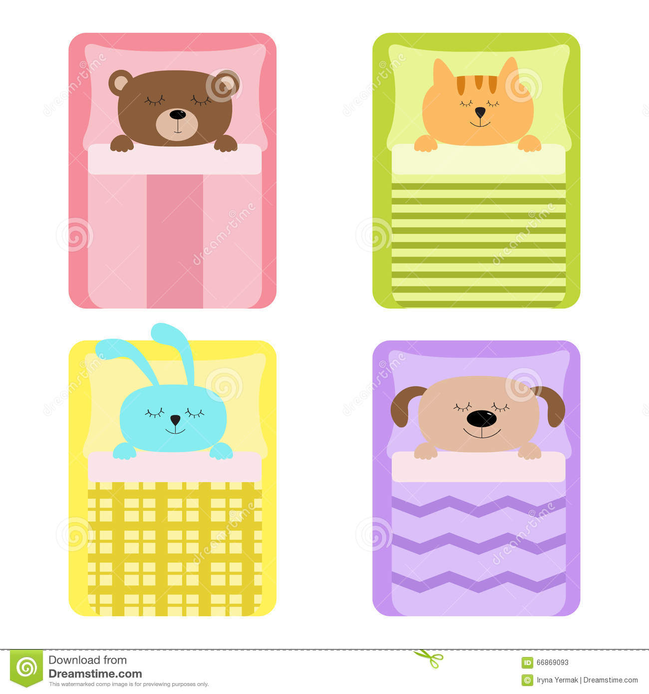 Blanket And Pillow  Baby Background  Flat Design  Vector Illustration