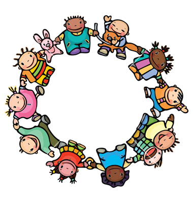 Circle Of Happy Children Vector Art   Download Round Vectors   473280