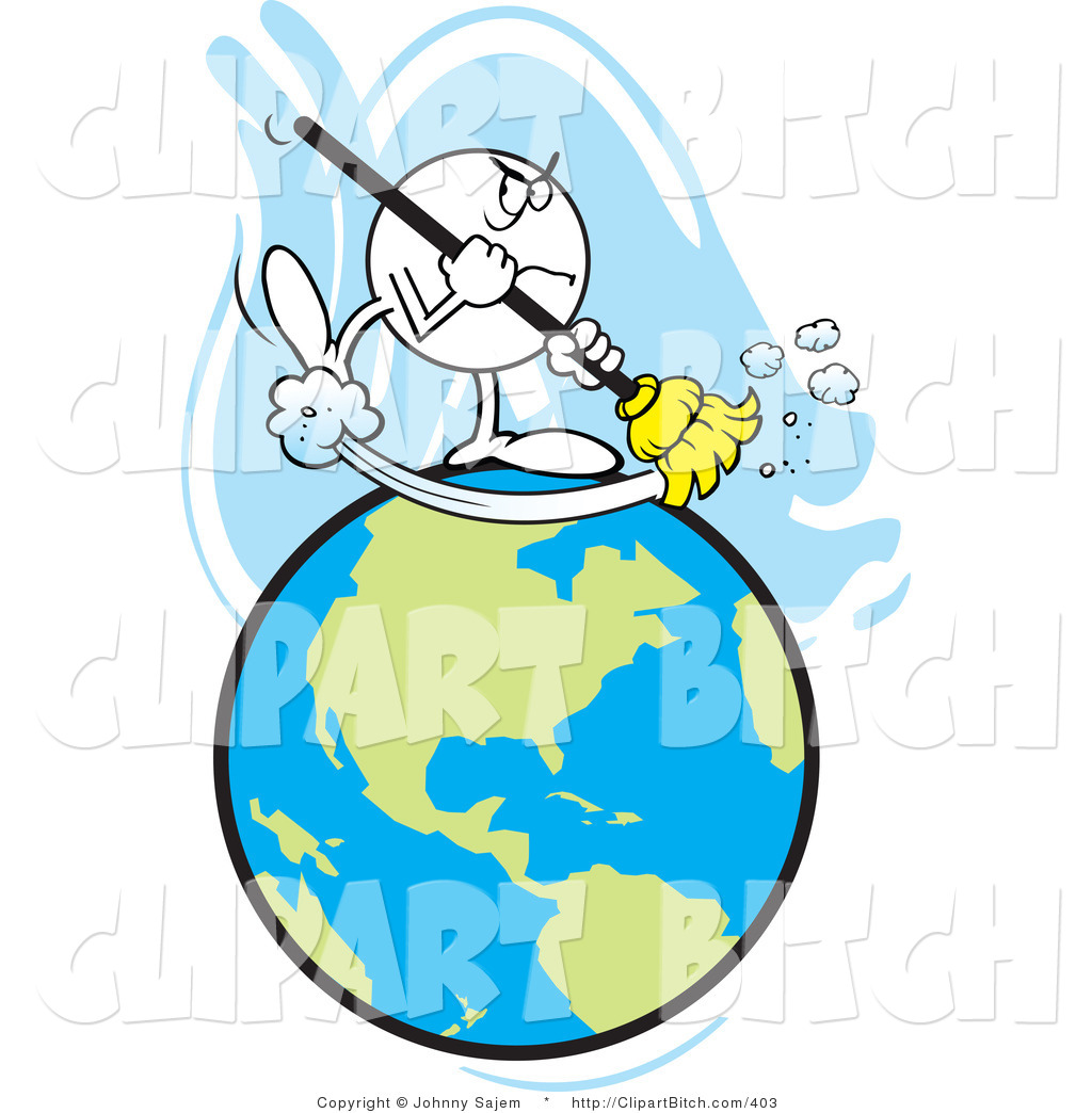 Clip Art Of A Mad Guy Sweeping