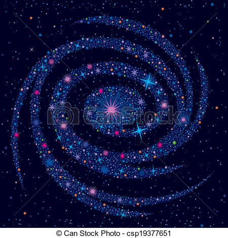 Clipart Vector Of Cosmic Background With Galaxy   Vector Illustration