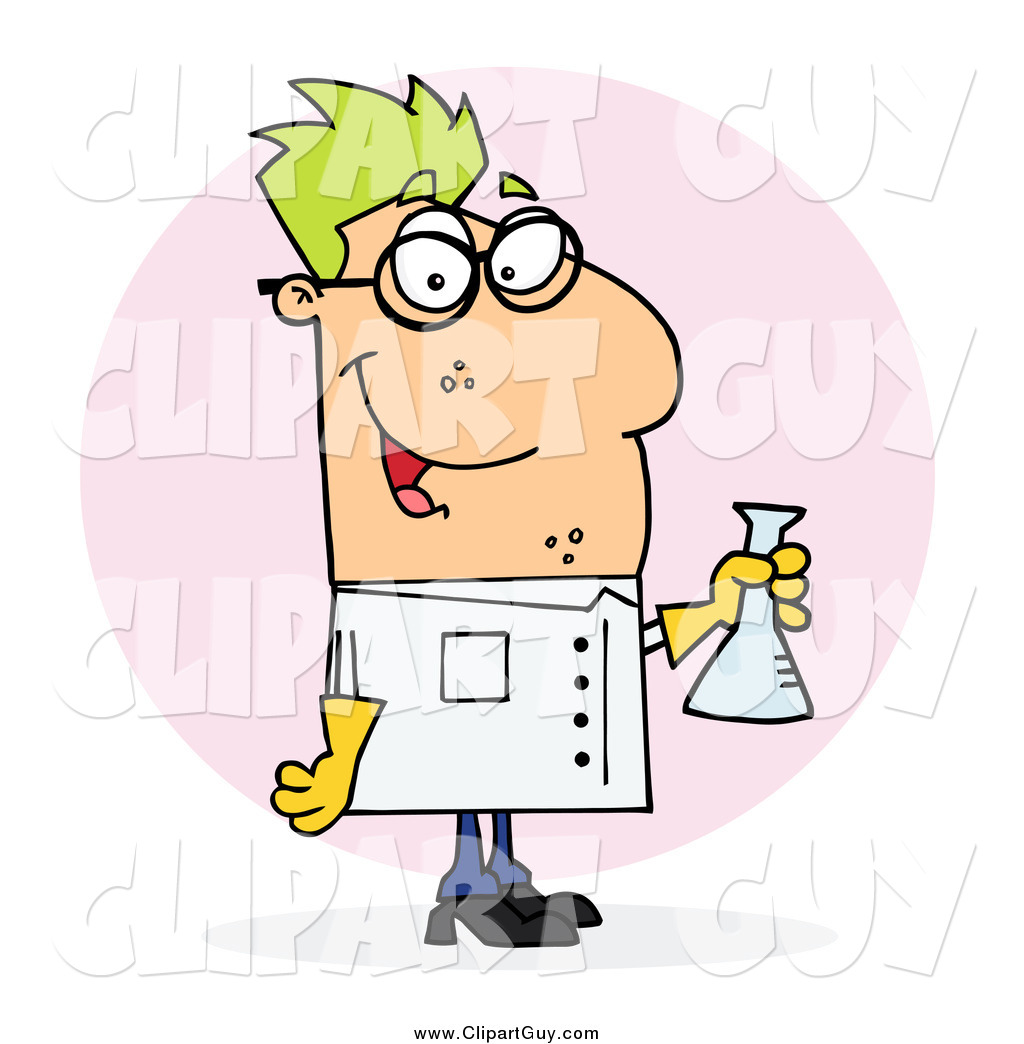Larger Preview  Clip Art Of A Green Haired Mad Scientist Man Carrying