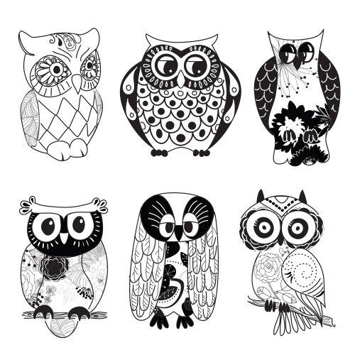Owl Printable Clipart   Black And White   Kidspressmagazine Com