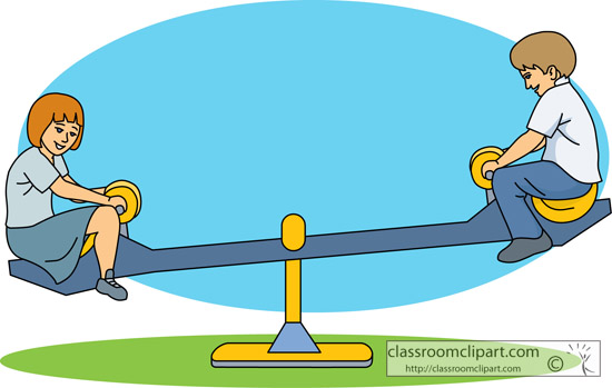Recreation   Kids On Playground See Saw   Classroom Clipart