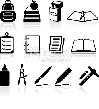 School Supplies Pictures Black And White   Clipart Panda   Free