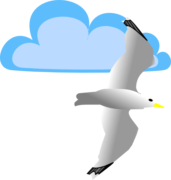 Seagull And Cloud Clip Art At Clker Com   Vector Clip Art Online