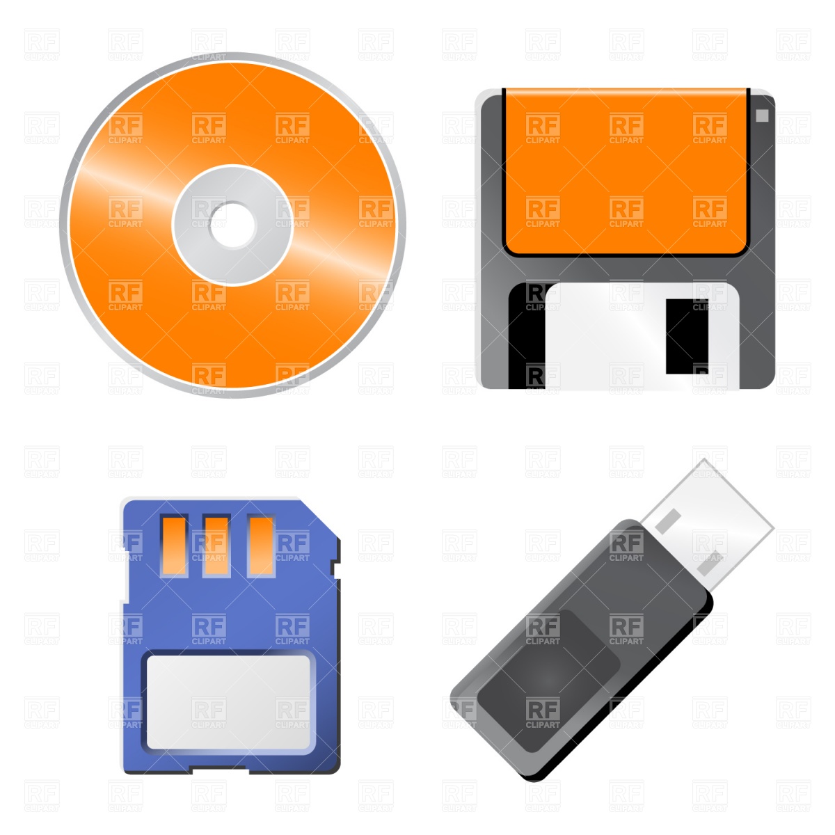 Storage Icons   Flash Drive Cd And Floppy 1163 Technology Download    