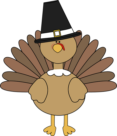 Turkey Wearing A Pilgrim Hat Clip Art Image