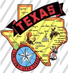 Vintage Travel Map Texas Clip Art Image   Vintage Imagery   Pinterest