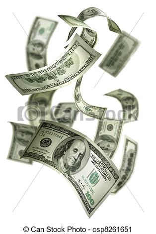 100 Clip Art Falling Money  100 Bills
