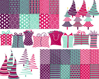 Christmas Clipart Set Christmas Cards Scrapbooking Instant Download