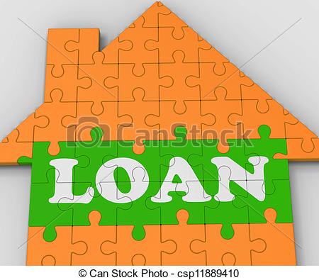 Clipart Of Loan House Shows Mortgage To Purchase Property   Loan House