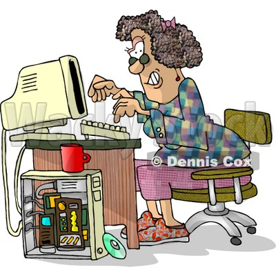 Computer Hacker Typing On A Keyboard Clipart Picture   Djart  5973