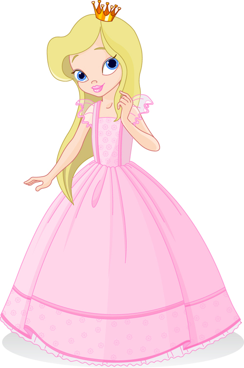 Cute Princess Design Vector Set 02