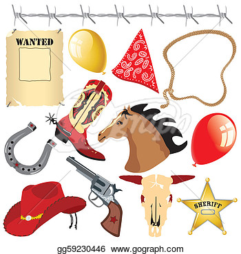 Drawing   Cowboy Wild West Birthday Clipart  Clipart Drawing    
