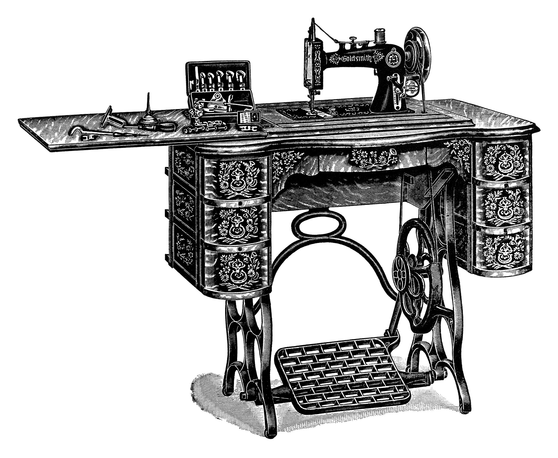 Free Vintage Treadle Sewing Machine Images   Catalogue Page And Clip    