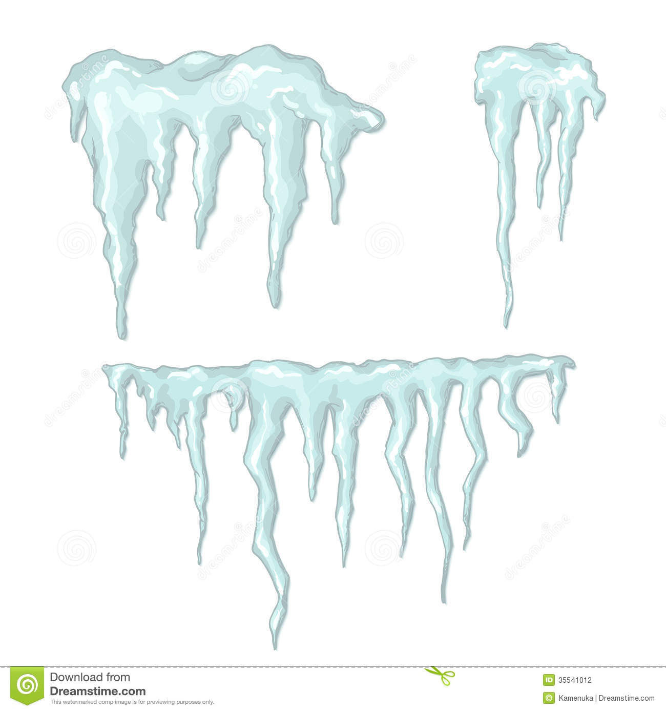 Icicles  Winter Theme  Vector Illustration  Stock Photography   Image