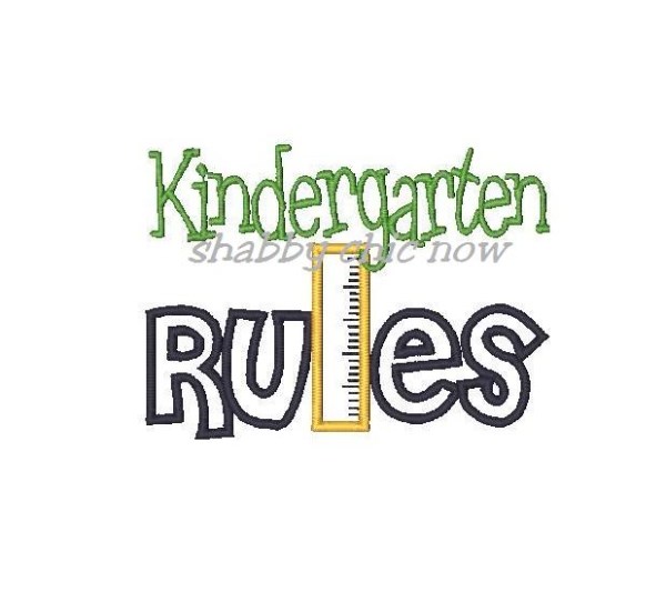 Kindergarten Rules Clip Art Free School Applique Embroidery