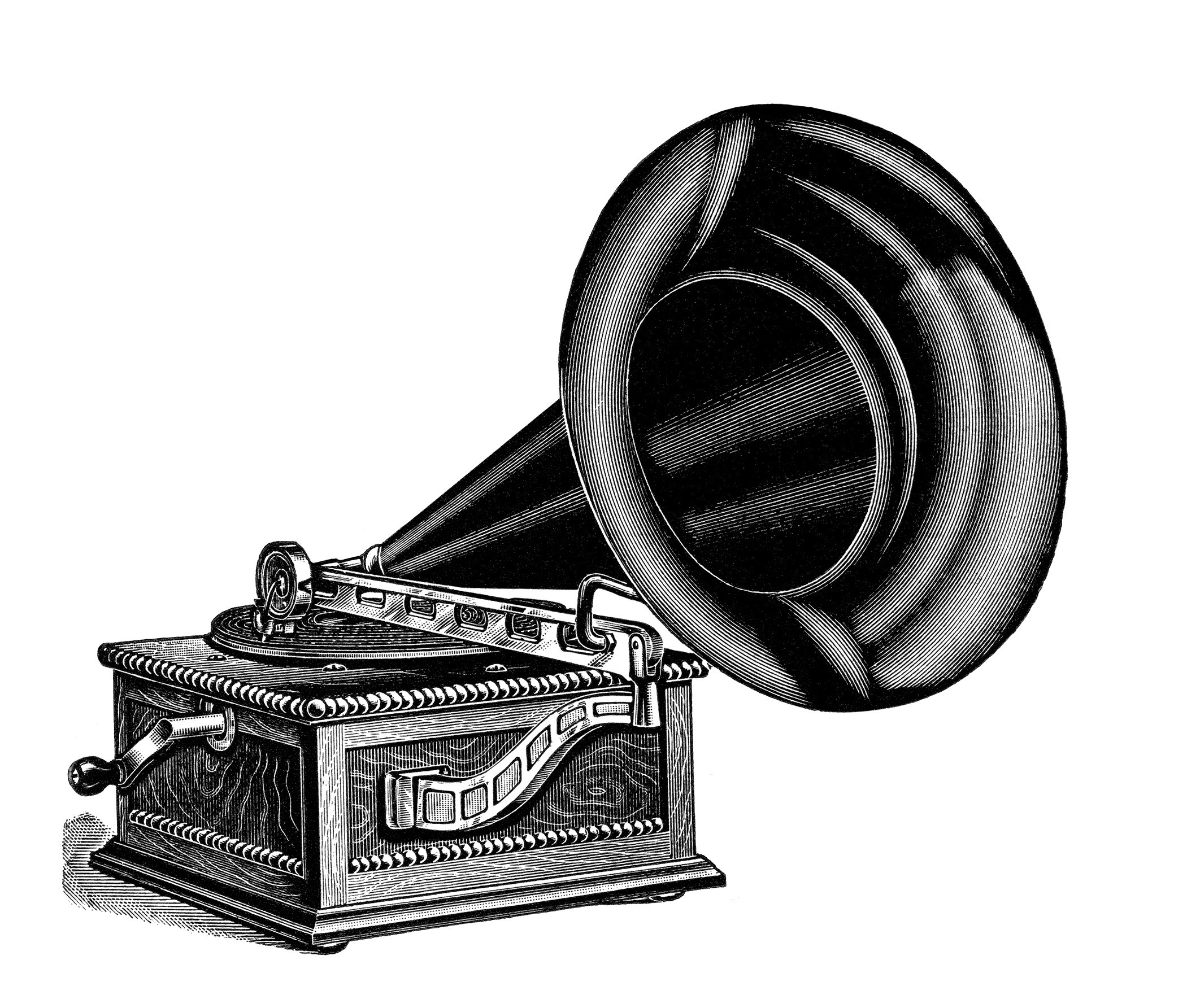 Machine Clip Art Vintage Gramophone Image Black And White Clipart    