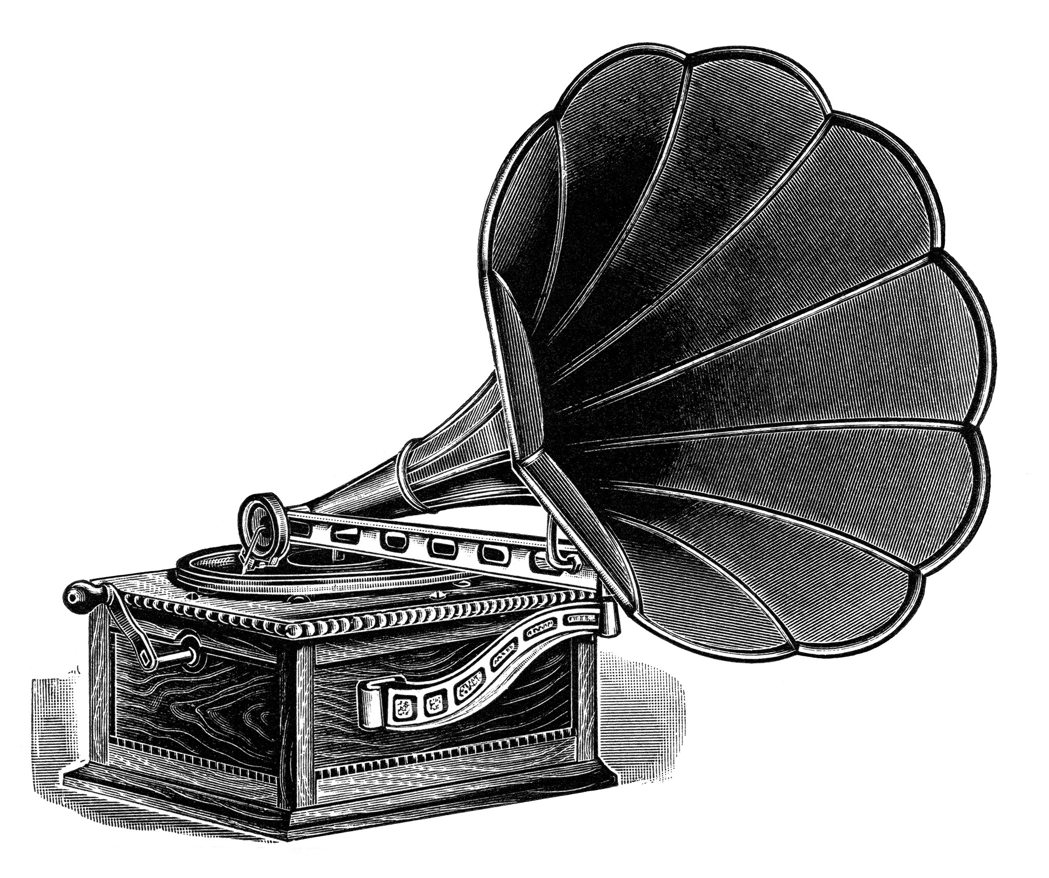 Machine Clip Art Vintage Gramophone Image Black And White Clipart    