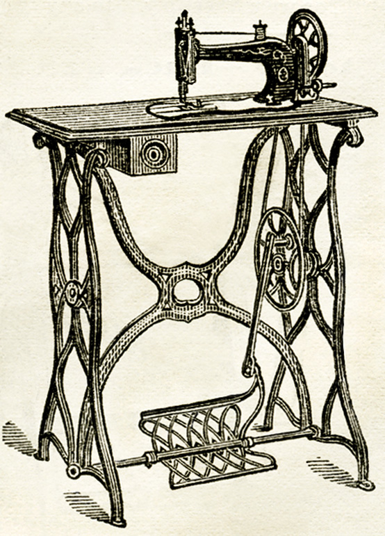     Machine Treadle Sewing Machine Sewing 1878 Free Vintage Clipart