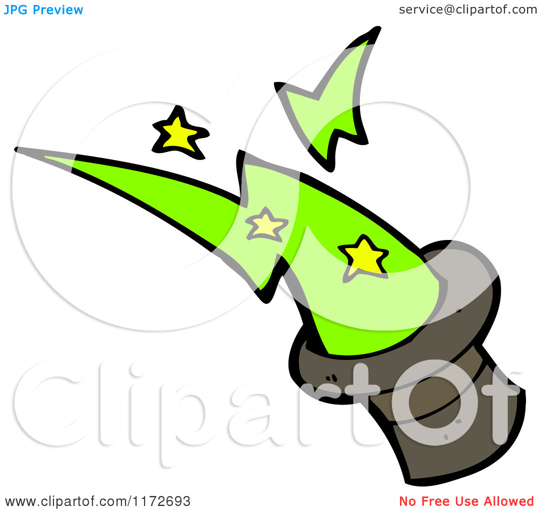Of A Green Spark And Magic Top Hat   Royalty Free Vector Clipart