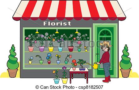 Of Florist   Small Flower Shop And Florist Csp8182507   Search Clipart