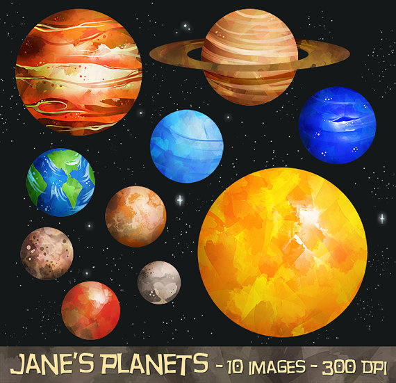 Planets Clipart   Solar System Download   Instant Download
