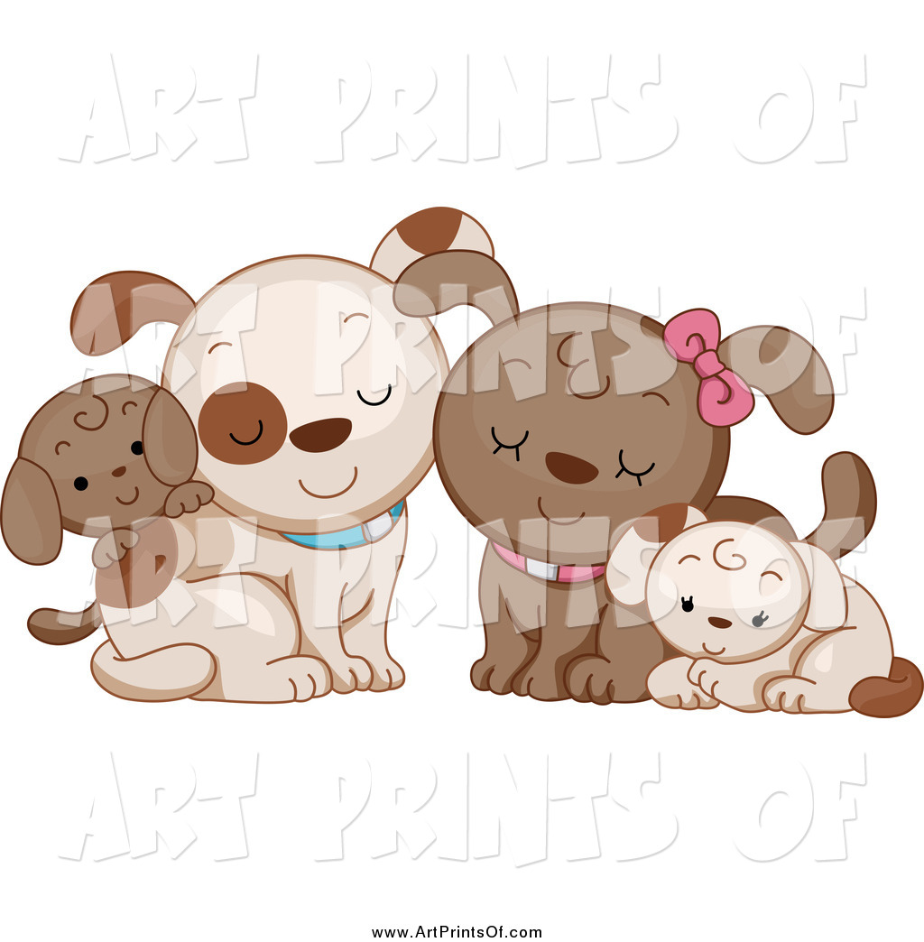     Print Digital File Of A Cute Dog Family Cuddling By Bnp Design Studio