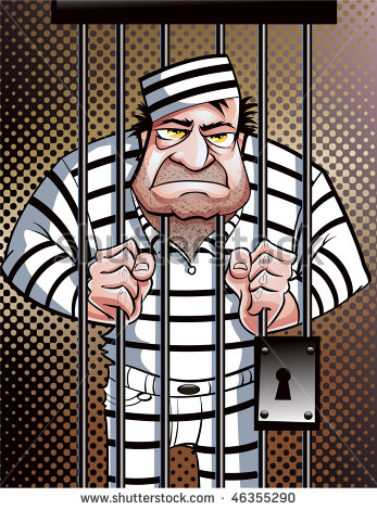 Prisoner Behind Bars Stock Vector Illustration 46355290   Shutterstock