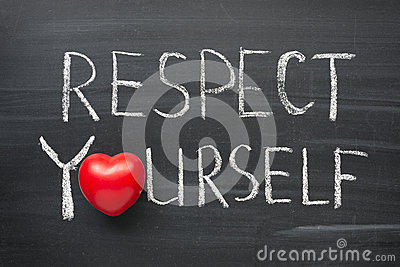 Respect Yourself Phrase Handwritten On The School Blackboard 