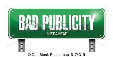 Vector Clip Art Of Bad Publicity Road Sign Illustration Design Over A