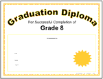 8th Grade Graduation Diploma Certificate Printable