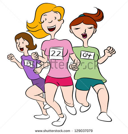 An Image Of Women Running In An Event    Stock Photo