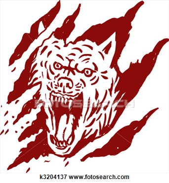Angry Wolf Inside Paw Tear Scratch Marks K3204137   Search Eps Clipart