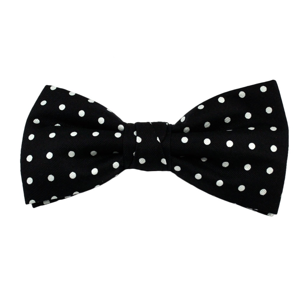 Black And White Polka Dot Bow Tie